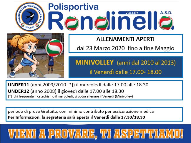 Allenamenti aperti 2020