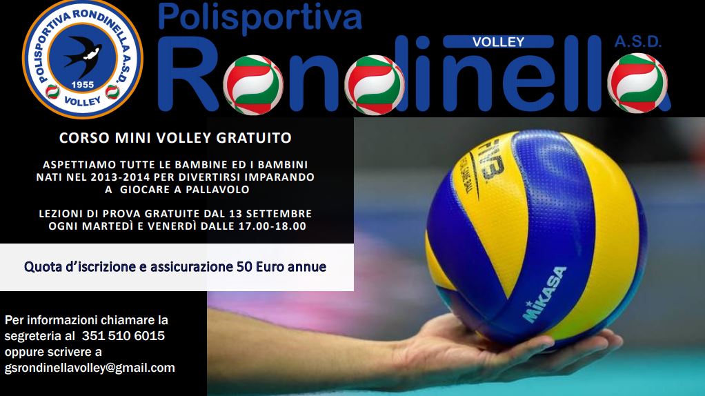 Polisportiva Rondinella - Corso Mini Volley Gratuito