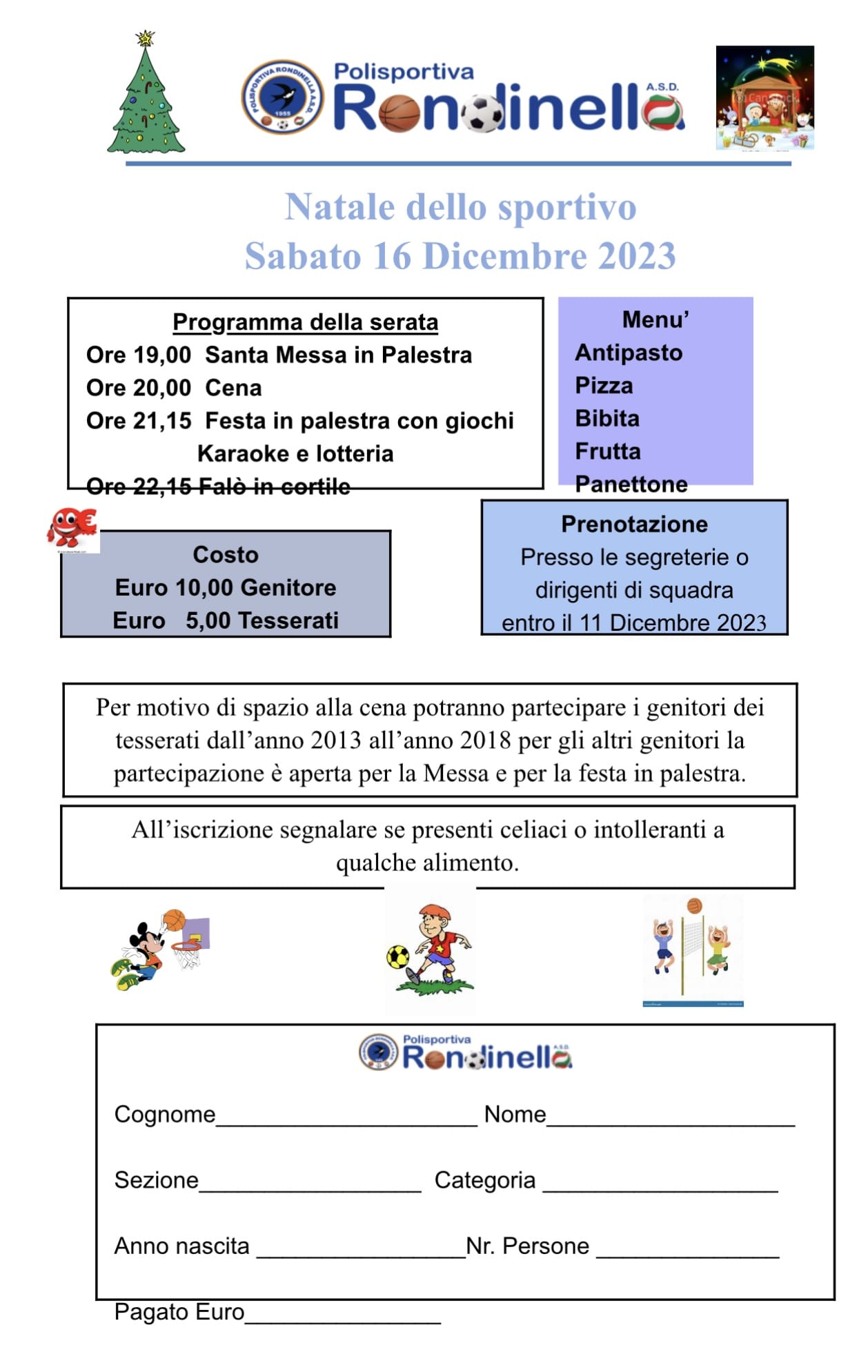 programma Natale Sportivo 2023